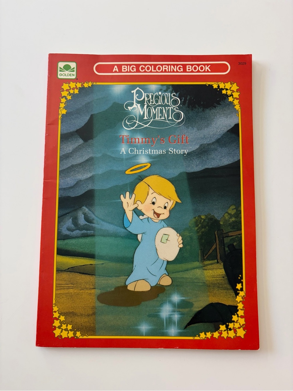 Vtg 1992 Little Golden Book Precious Moments Timmys Gift Christmas Coloring Book